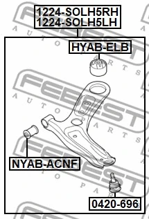 Control/Trailing Arm, wheel suspension (1224-SOLH5RH)