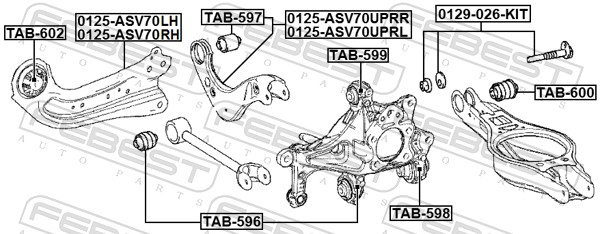 Mounting, control/trailing arm (TAB-597)