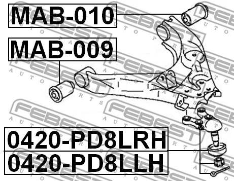 Mounting, control/trailing arm