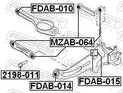 Fastening Bolt, control arm (2198-011)