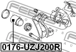 Piston, brake caliper