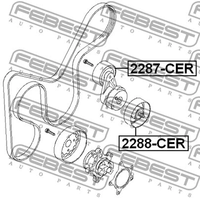 Deflection/Guide Pulley, V-ribbed belt