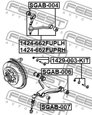 Control/Trailing Arm, wheel suspension (1424-662FUPRH)