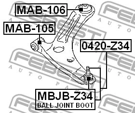 Mounting, control/trailing arm