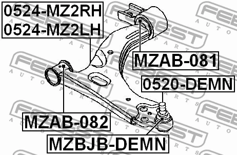 Mounting, control/trailing arm