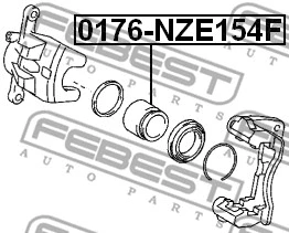 Piston, brake caliper