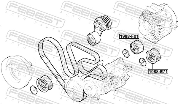 Deflection/Guide Pulley, V-ribbed belt