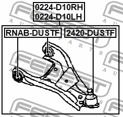 Control/Trailing Arm, wheel suspension (0224-D10LH)