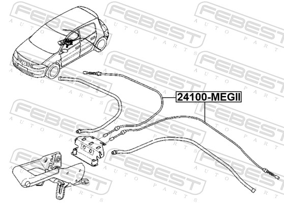 Cable Pull, parking brake (24100-MEGII)