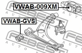 Mounting, control/trailing arm (VWAB-009XM)