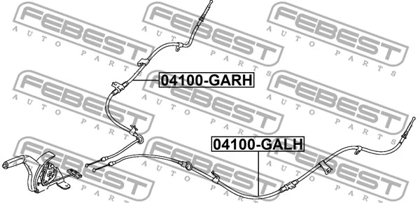 Cable Pull, parking brake (04100-GALH)