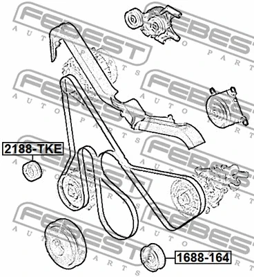 Deflection/Guide Pulley, V-ribbed belt