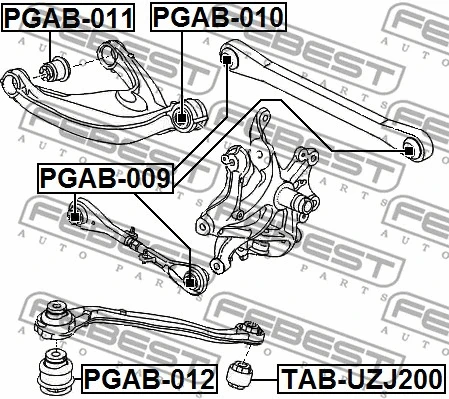 Mounting, control/trailing arm
