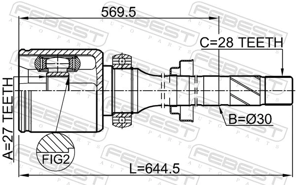 Joint Kit, drive shaft (2911-FLIIMTRH)