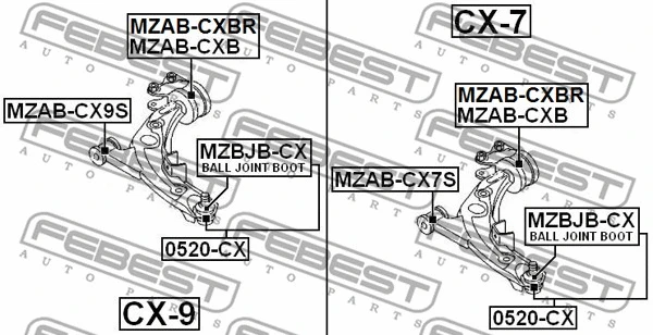 Mounting, control/trailing arm