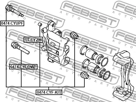 Guide Bolt, brake caliper