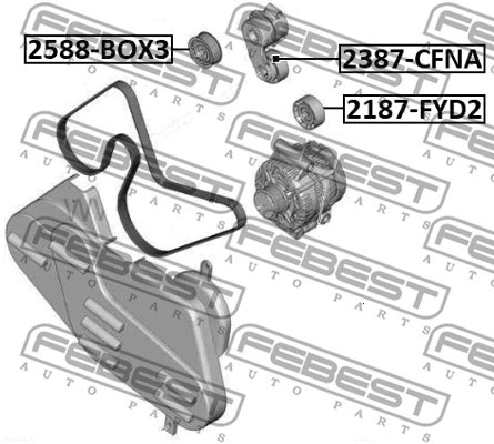 Deflection/Guide Pulley, V-ribbed belt