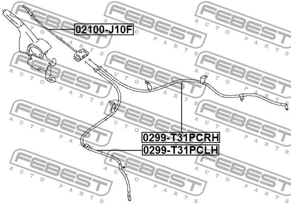 Cable Pull, parking brake (02100-J10F)