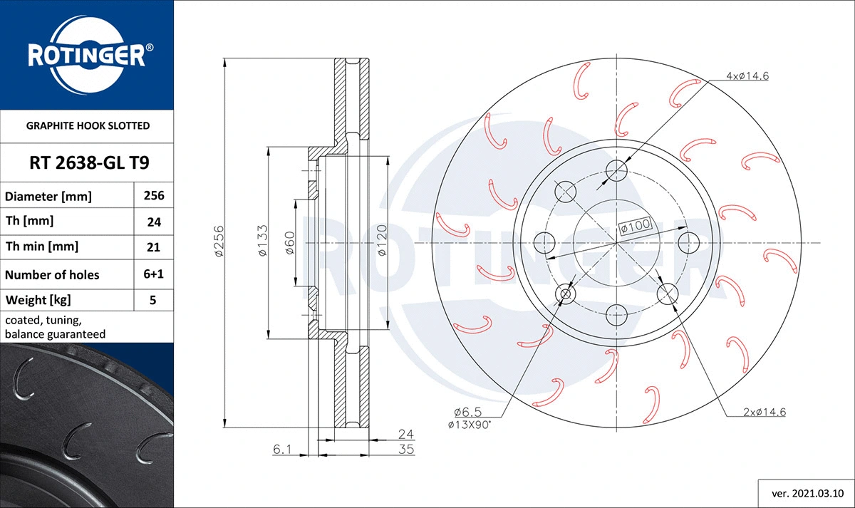 Brake Disc (RT 2638-GL T9)