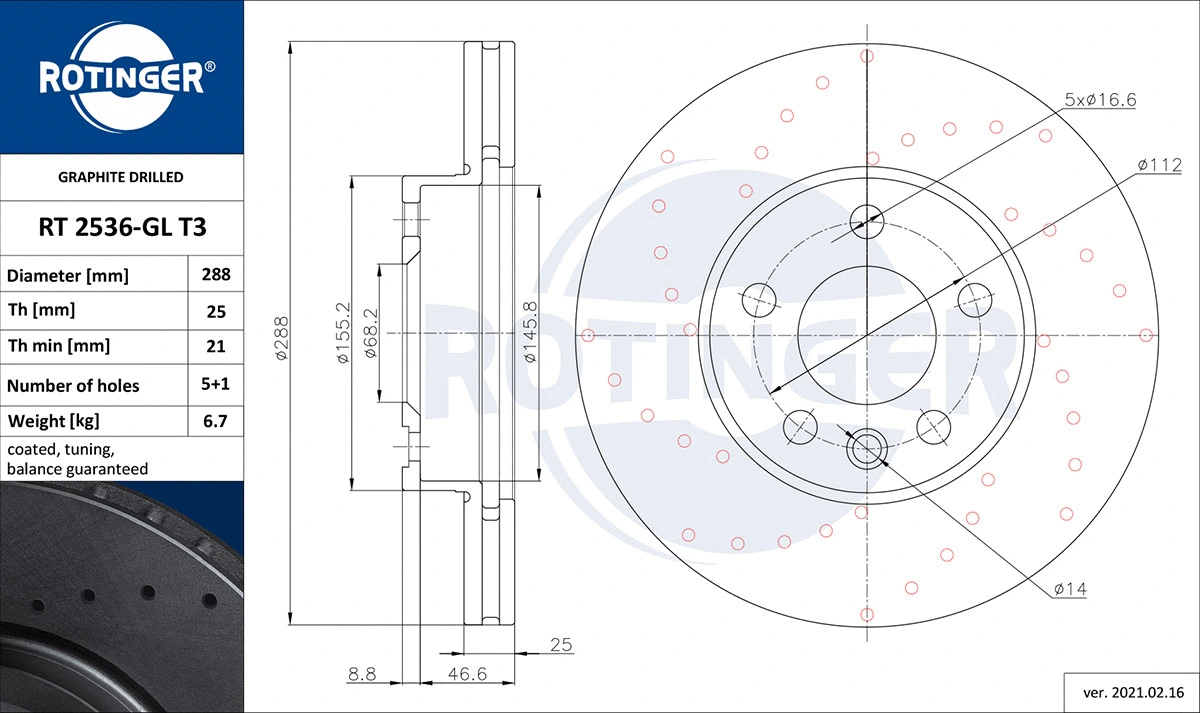 Brake Disc (RT 2536-GL T3)
