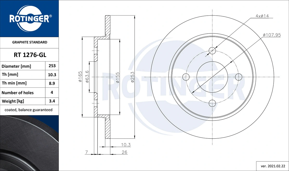 Brake Disc (RT 1276-GL)