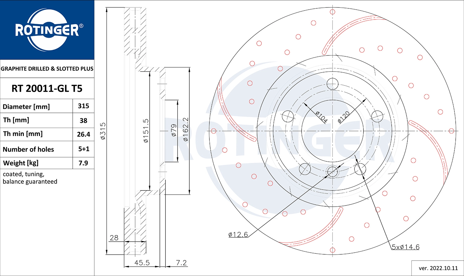 Brake Disc (RT 20011-GL T5)
