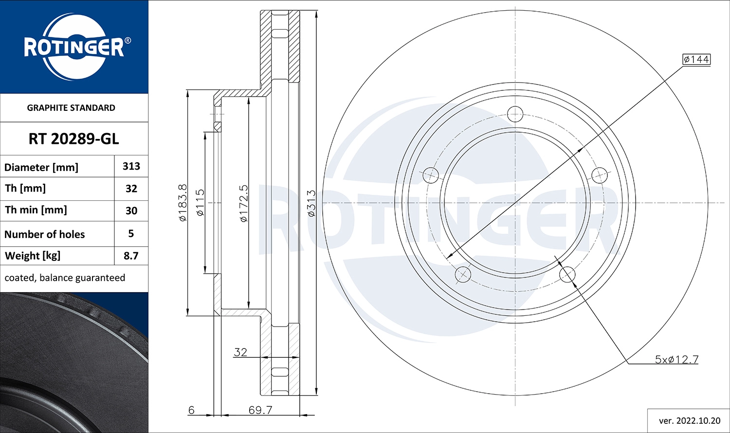 Brake Disc (RT 20289-GL)