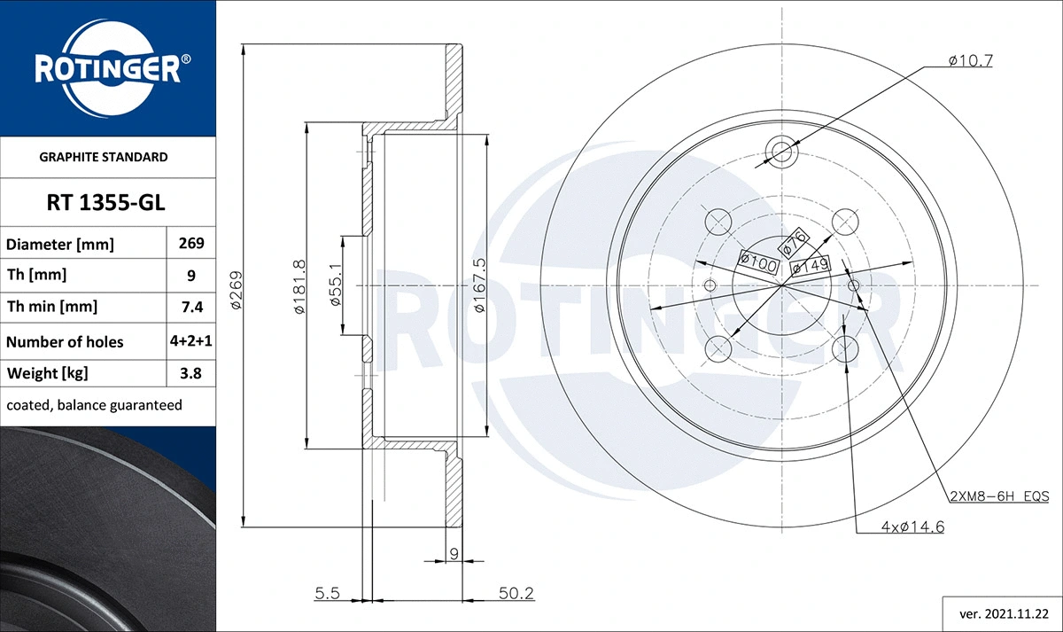 Brake Disc (RT 1355-GL)