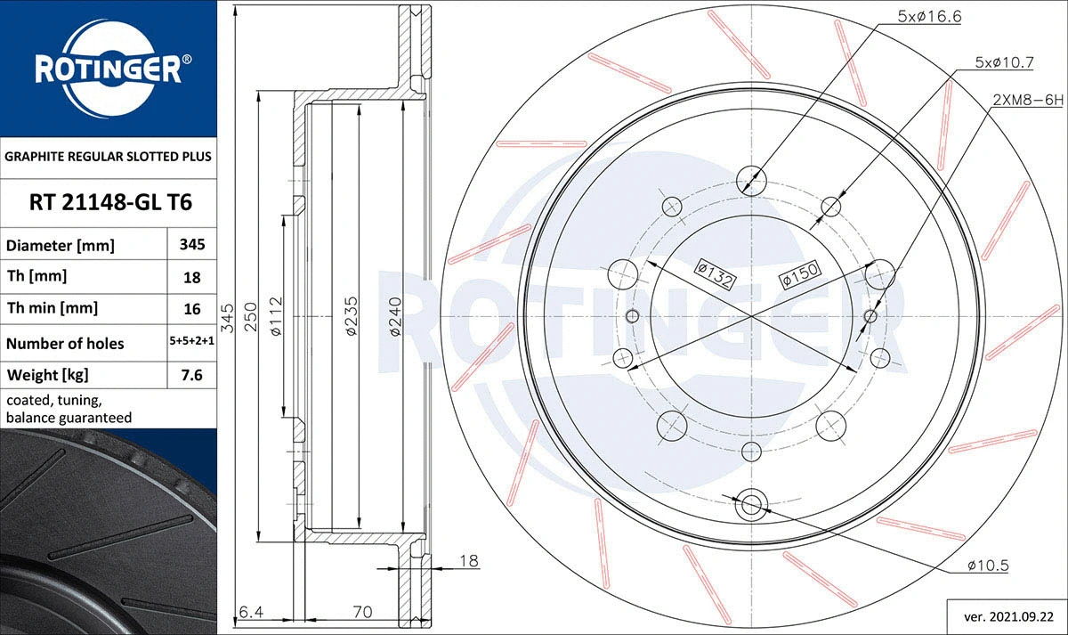 Brake Disc (RT 21148-GL T6)