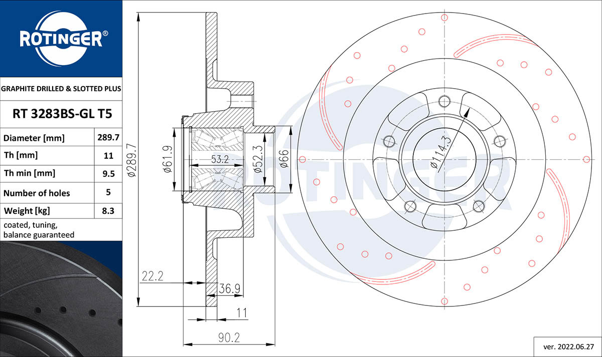 Brake Disc (RT 3283BS-GL T5)