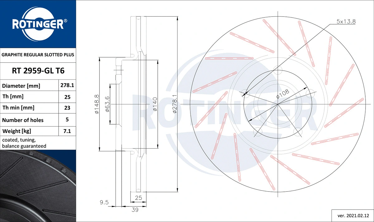 Brake Disc (RT 2959-GL T6)