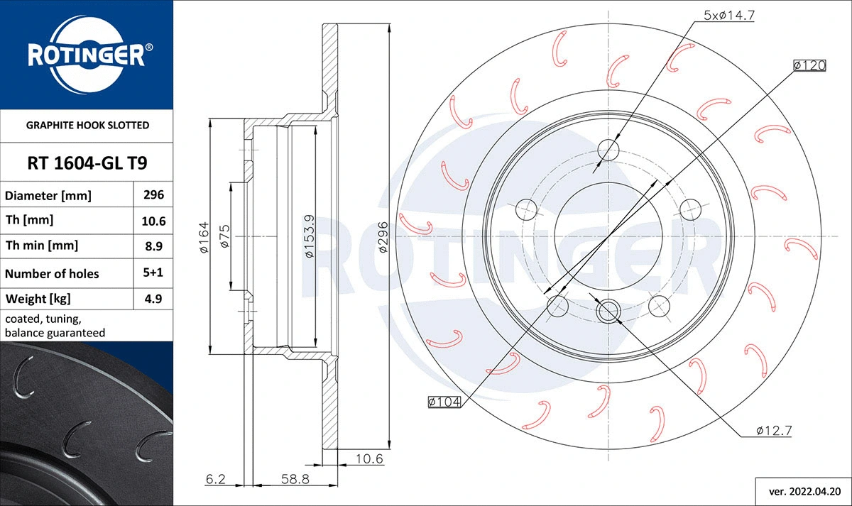 Brake Disc (RT 1604-GL T9)