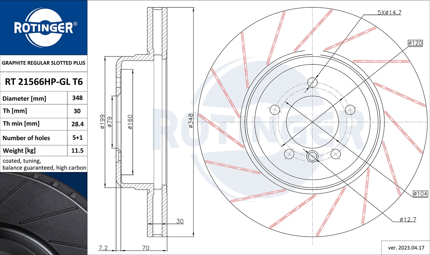 Brake Disc (RT 21566HP-GL T6)