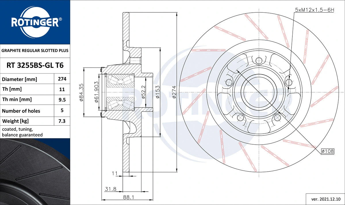 Brake Disc (RT 3255BS-GL T6)