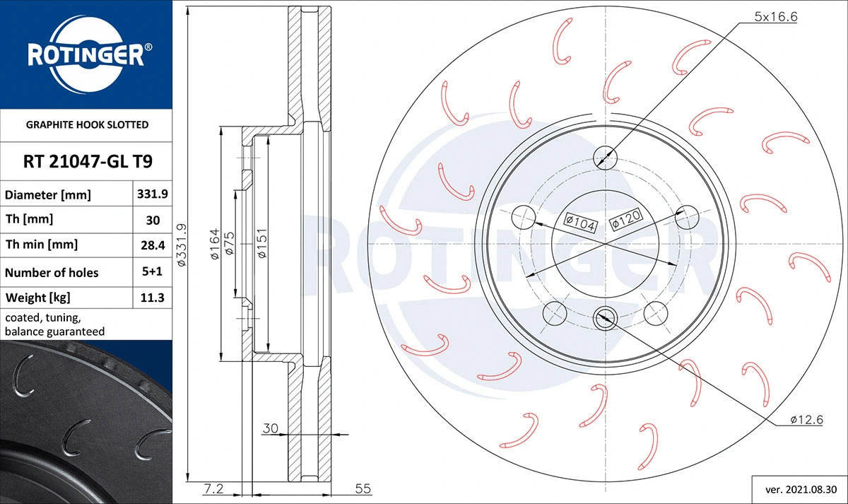 Brake Disc (RT 21047-GL T9)
