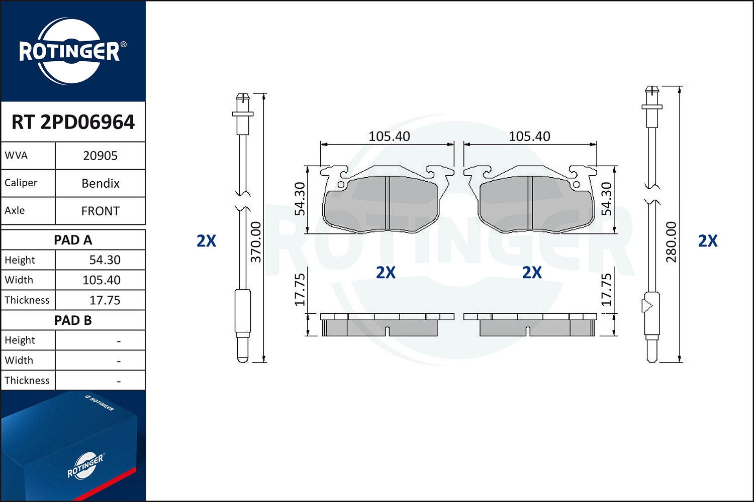 Brake Pad Set, disc brake (RT 2PD06964)