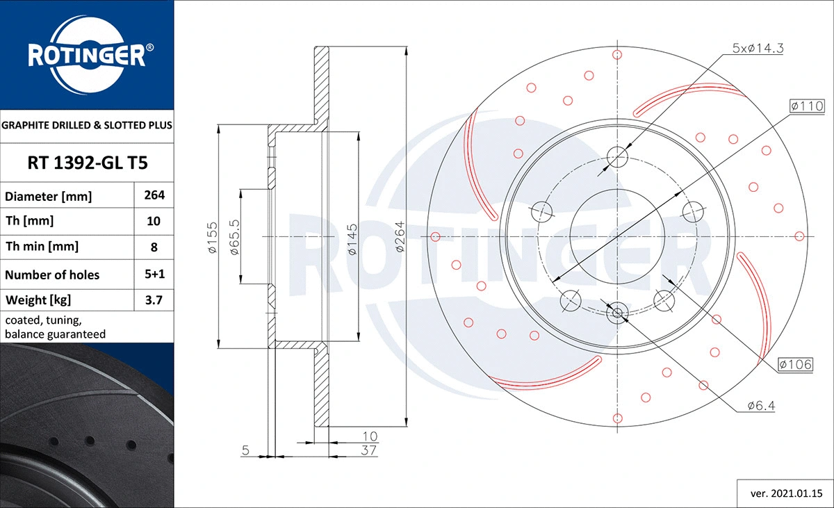 Brake Disc (RT 1392-GL T5)