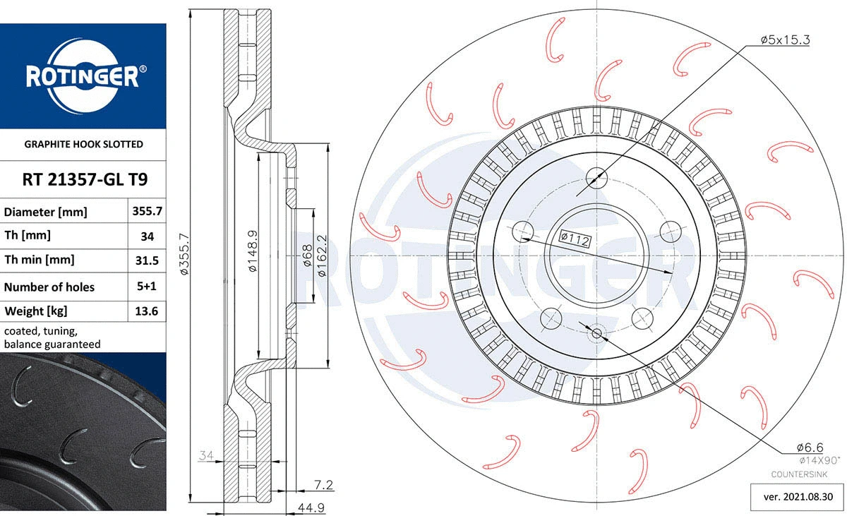 Brake Disc (RT 21357-GL T9)