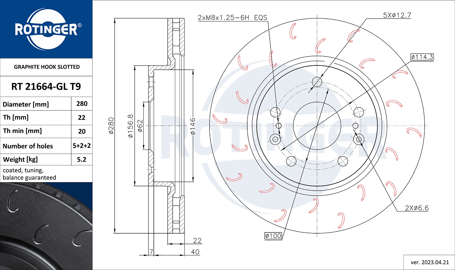 Brake Disc (RT 21664-GL T9)