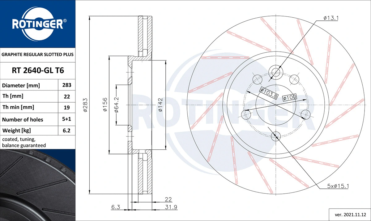Brake Disc (RT 2640-GL T6)