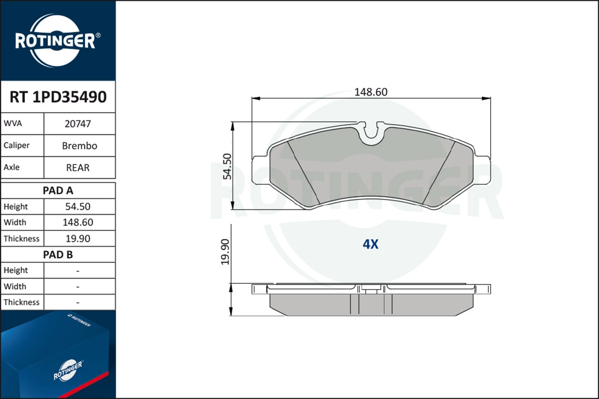 Brake Pad Set, disc brake (RT 1PD35490)