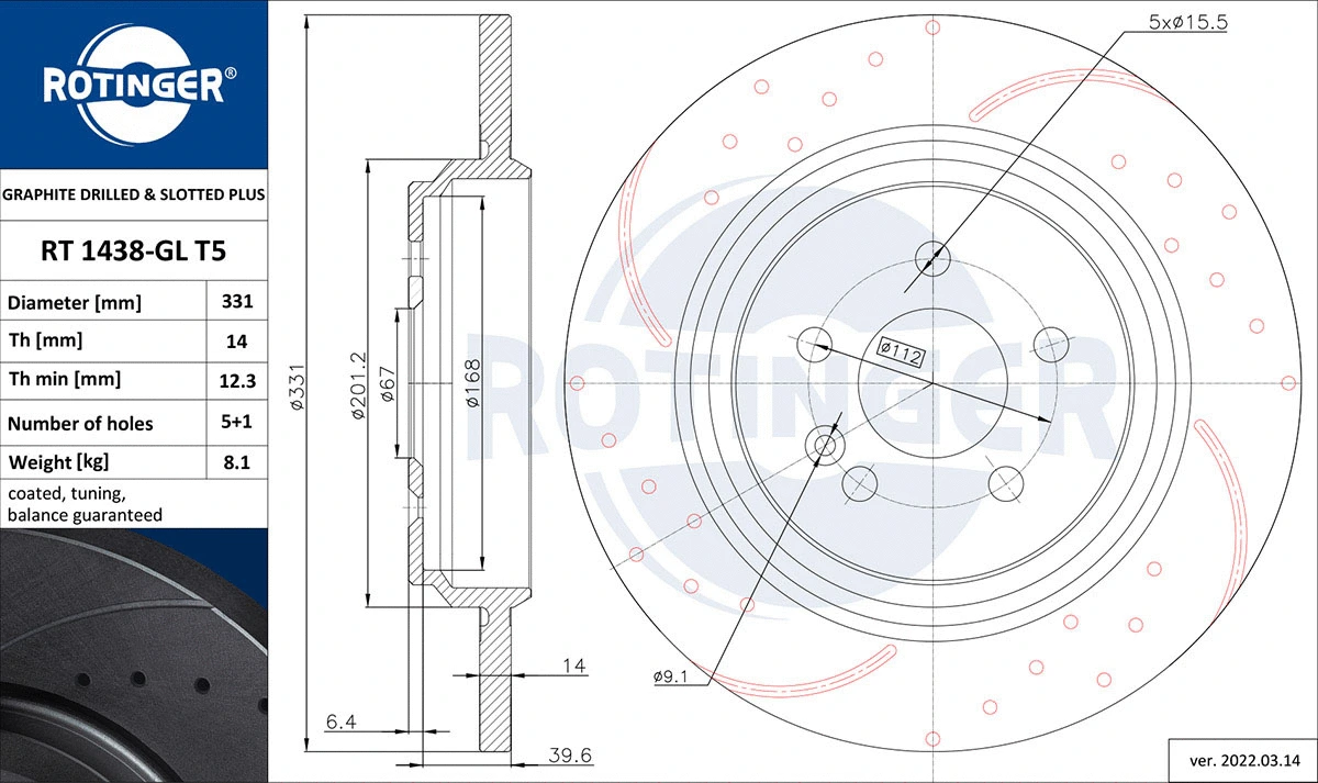 Brake Disc (RT 1438-GL T5)