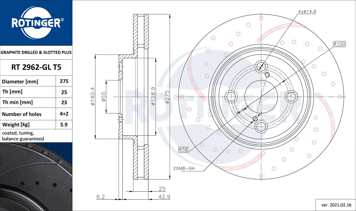 Brake Disc (RT 2962-GL T5)