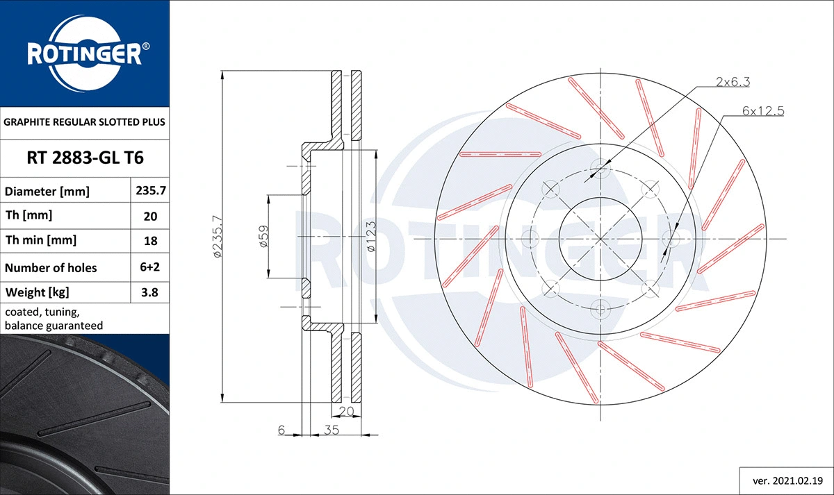 Brake Disc (RT 2883-GL T6)