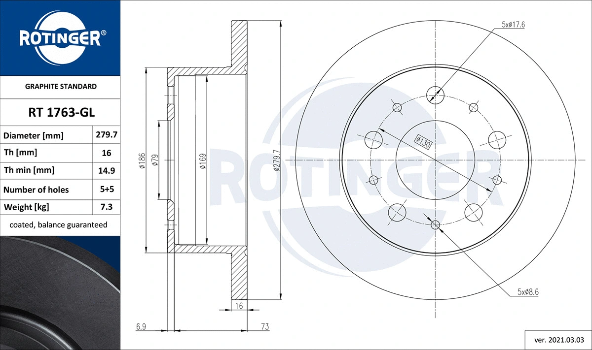 Brake Disc (RT 1763-GL)
