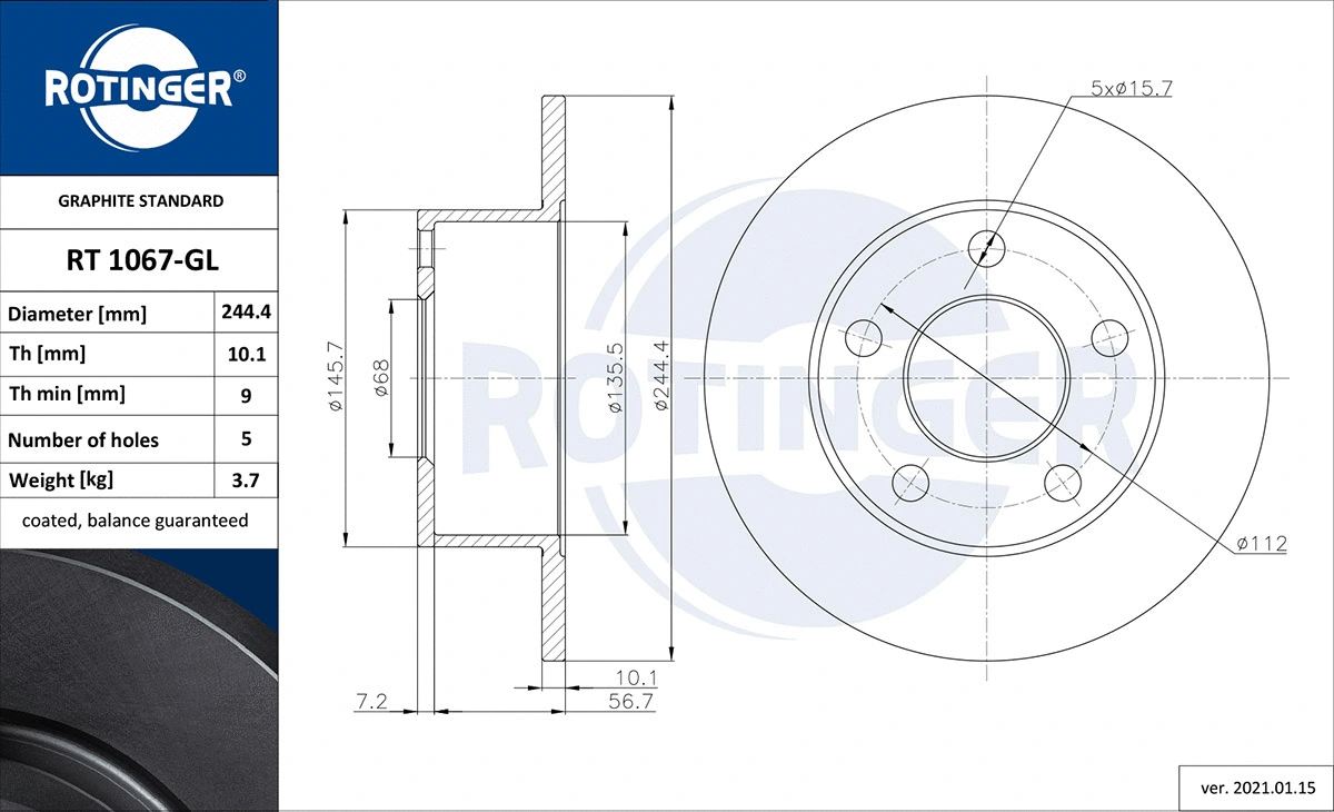 Brake Disc (RT 1067-GL)