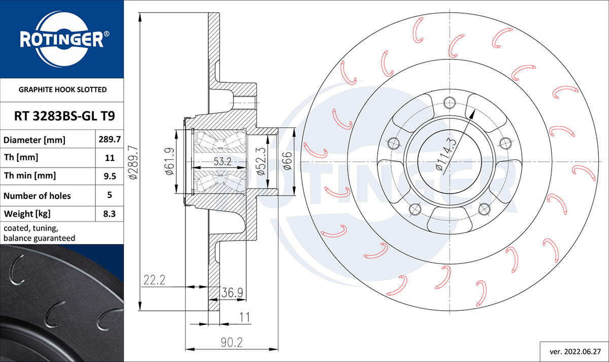 Brake Disc (RT 3283BS-GL T9)