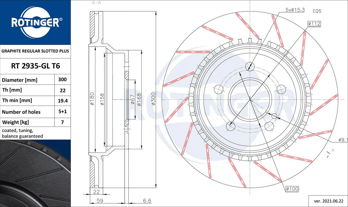 Brake Disc (RT 2935-GL T6)