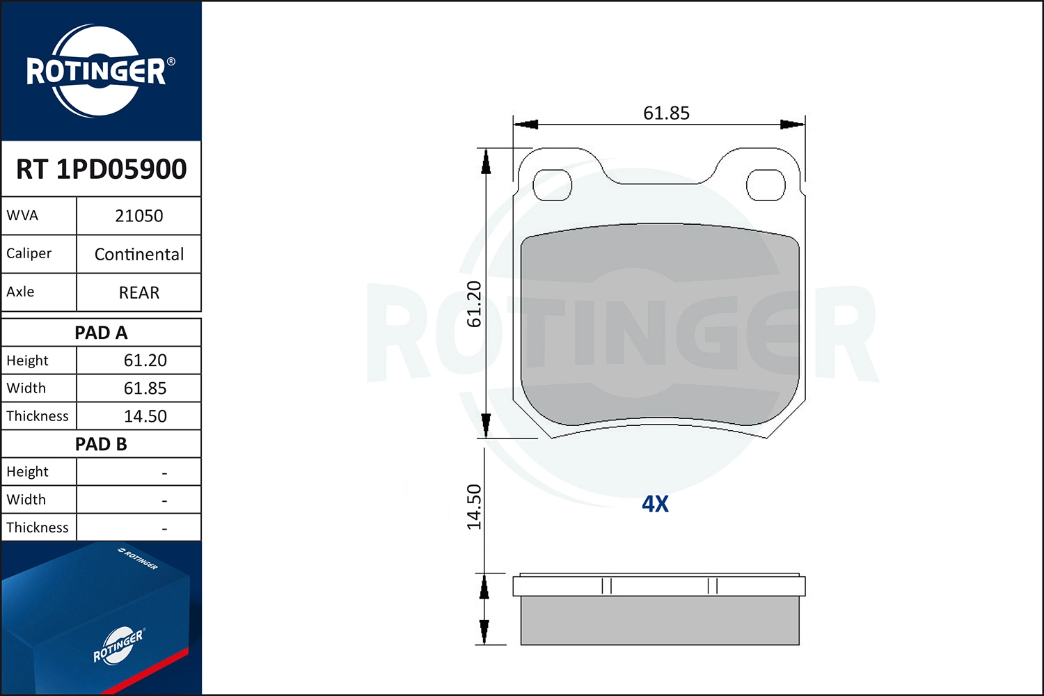 Brake Pad Set, disc brake (RT 1PD05900)