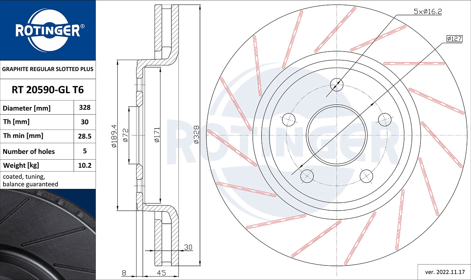 Brake Disc (RT 20590-GL T6)